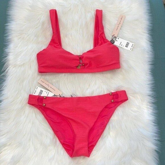 Nanette Lepore Womens Size 10 Swimsuit SET Pink - Picture 1 of 10
